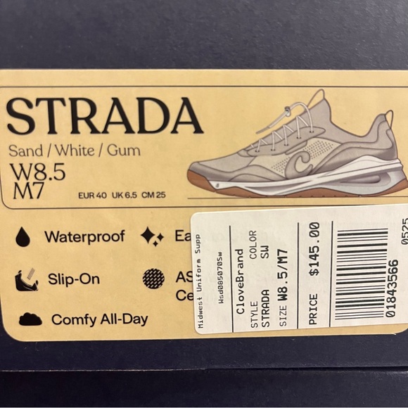 NIB Clove Strada Sneaker In Sand And White Multi Sizes - Picture 11 of 15